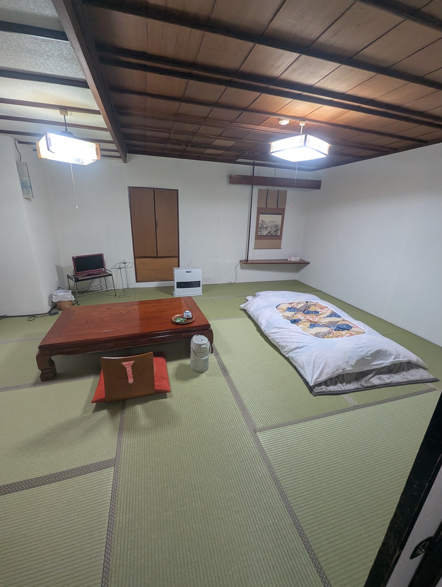A simple room at the accommodation in Mikamami